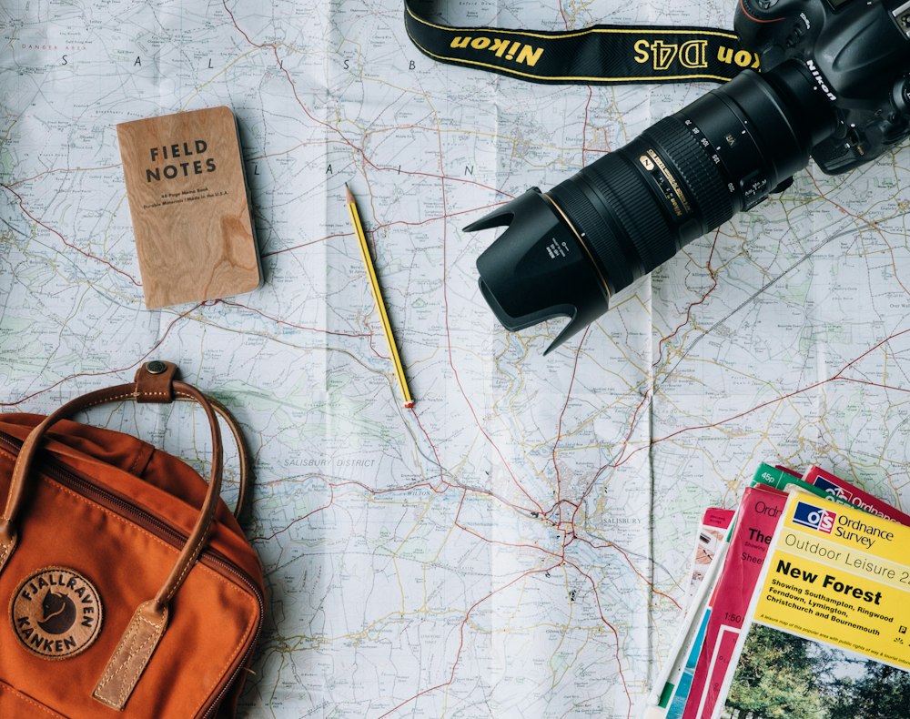 Traveler with backpack overlooking mountains