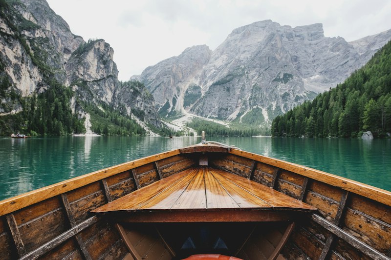 Canoe on lake